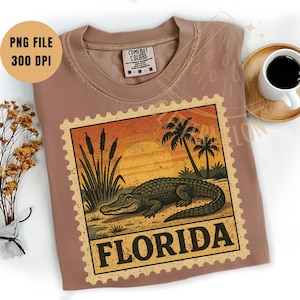 Florida Stamp PNG Sublimation Florida State Shirt Florida Vacation 2025 Distressed Vintage Patriotic Shirt Florida Gift Florida Trip 2025