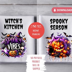 Halloween Kitchen Towel PNG Witch Kitchen Tea Towel Sublimation Spooky Season PNG Gift for Coking Lover Digital File Spooky Vibes