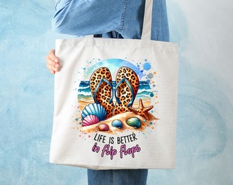 La vida es mejor en chanclas PNG, diseño de sublimación de playa (descarga digital)