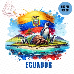 Ecuadorskjortadesign Galapagosöarna PNG-sublimering (digital nedladdning)