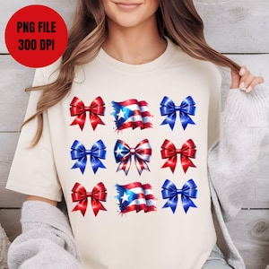 Puerto Rico Bow Sublimation Design PNG Puerto Rico Flag Boricua Shirt Puerto Rican Gift Boricua Tshirt Puerto Rico Vacation Caribbean Shirt