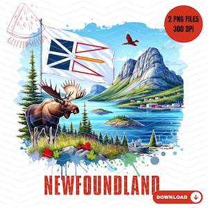 Neufundland-T-Shirt Sublimationsentwurf Kanada Tshirt Neufundland-Kanada-Tageshemd kanadisches Geschenk Kanada-Ahornblatt kanadischer Elch