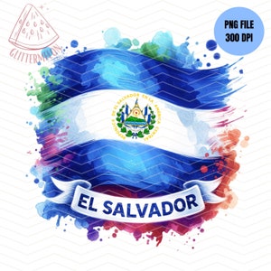 Diseño de sublimación de la bandera de El Salvador, camiseta patriótica PNG (descarga digital)