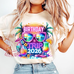 Birthday Trip 2026 PNG, Summer Vacation Design (Digital Download) image 2