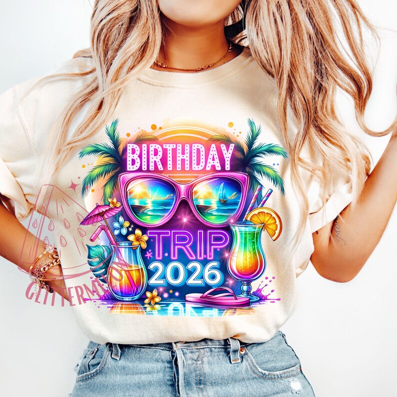Birthday Trip 2026 PNG, Summer Vacation Design (Digital Download) image 2
