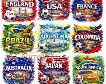 Football Cup 2026 Bundle Soccer Teams Sublimation Design (PDF PNG Digital Download)