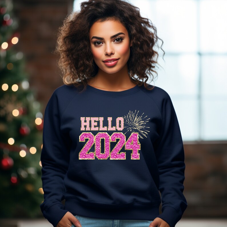 Hello 2024 Happy New Year 2024 PNG File Download Winter Sublimation