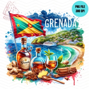 Diseño de sublimación de camisetas de Granada Viaje de chicas a Granada 2025 Vacaciones en el Caribe 2025 Regalo de Granada Camiseta de vacaciones familiares en el Caribe de Granada
