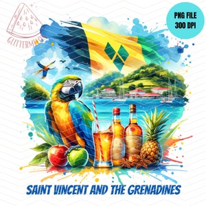Tshirt Saint-Vincent-et-les-Grenadines Design par sublimation Voyage entre filles à Saint-Vincent 2025 Vacances aux Caraïbes 2025 Cadeau Saint-Vincent