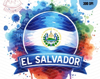Diseño de Sublimación de Bandera de El Salvador, Patriótico Salvadoreño (PNG)