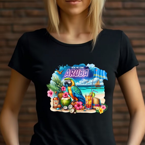 Aruba Tropical Parrot Shirt Caribbean Vacation T Shirt Aruba Tropical Parrot Shirt Caribbean Vacation T Shirt