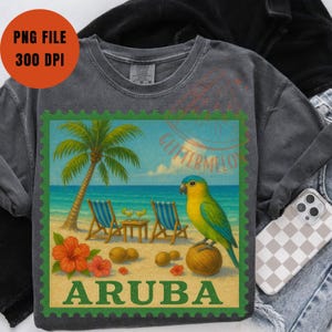 Aruba Stamp PNG Sublimation Aruba Shirt Caribbean Shirt Aruba Trip 2025 Aruba Vacation 2025 Aruba Gift Distressed Vintage Aruba Art