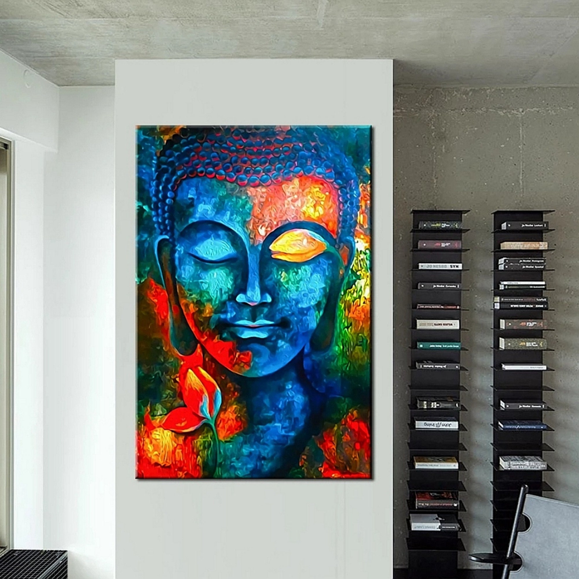 Modern Buddhism Wall Art Lord Buddha Wall Art Buddha Head Art Etsy
