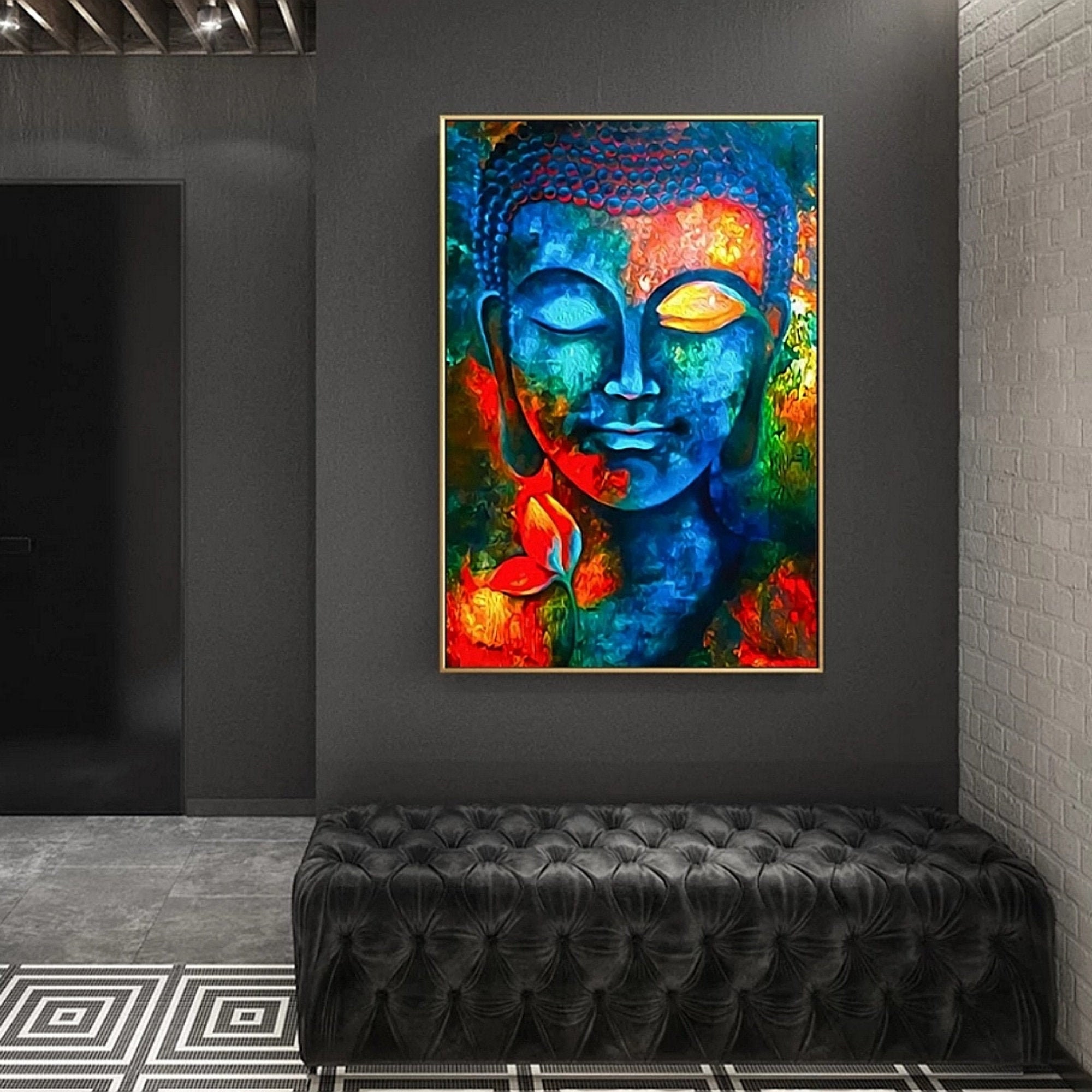Modern Buddhism Wall Art Lord Buddha Wall Art Buddha Head Art Etsy