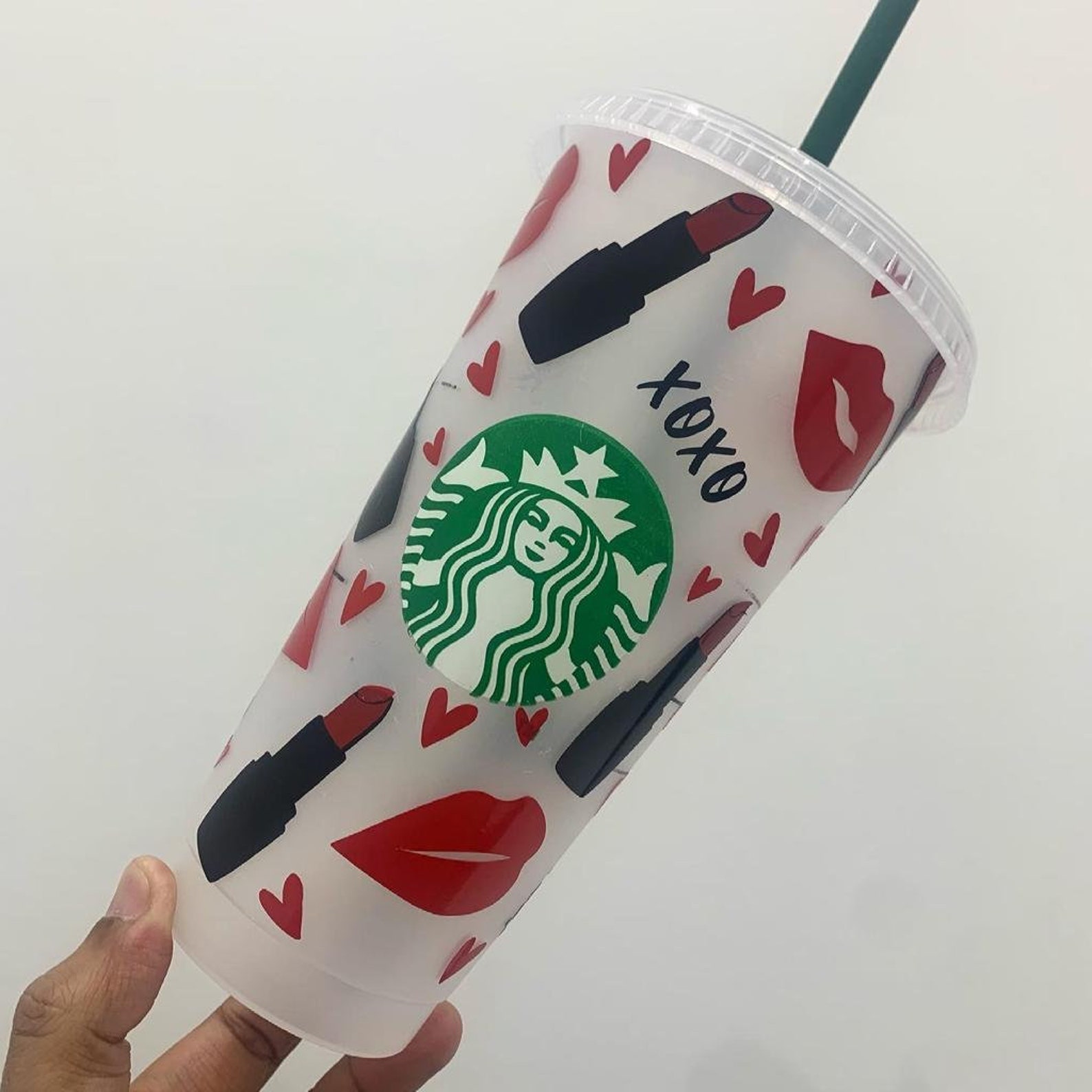 Starbucks Reusable Cup // Custom Logo Starbucks Cup, Vinyl Decal Starbucks Cup, Starbucks Cup
