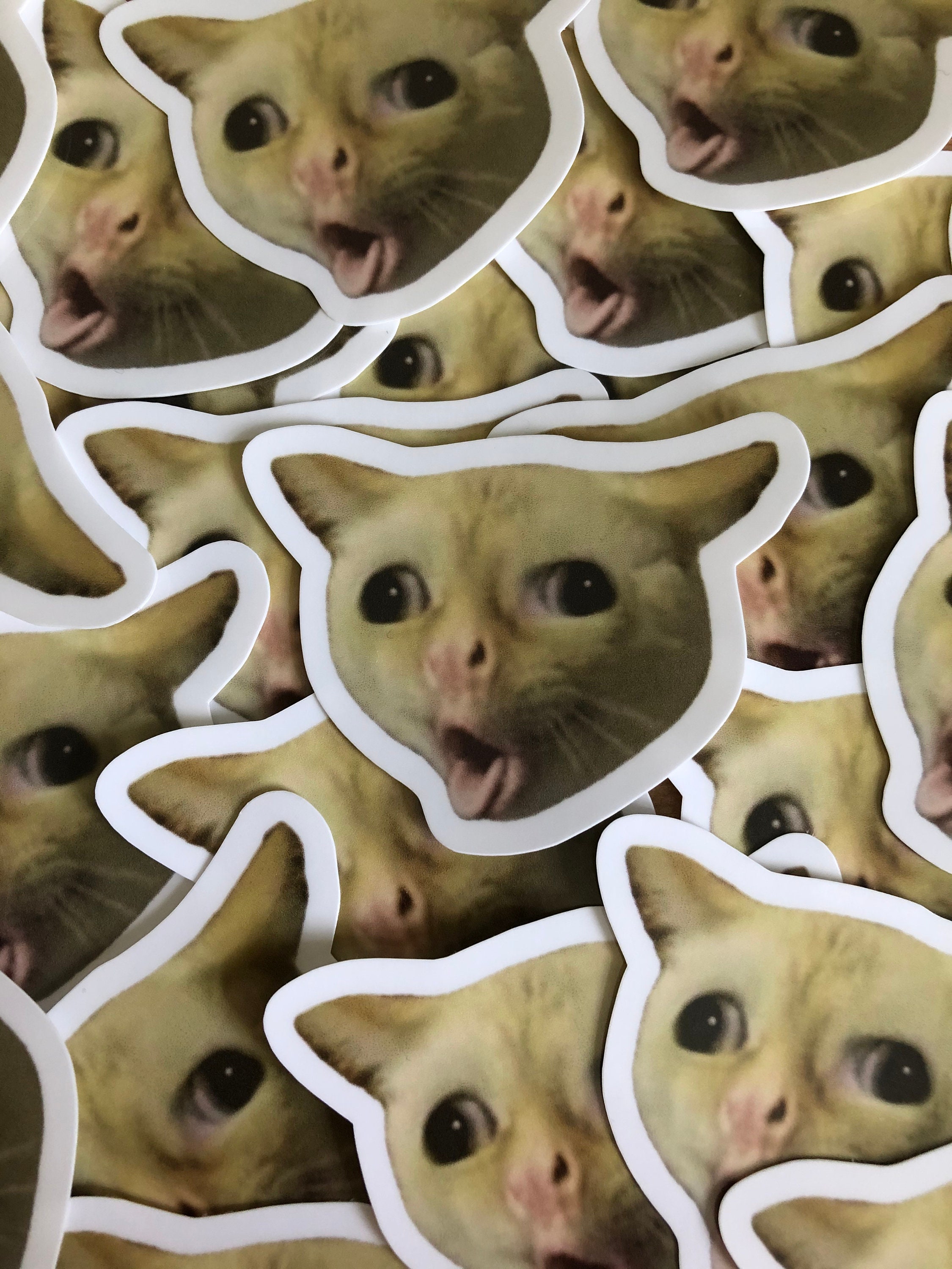 Coughing Cat Sticker Vinyl Sticker Funny Memes Cat Meme Funny Etsy ...