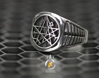 Necronomicon Ring Simon Necronomicon Symbol 925 Silver Necronomicon ring