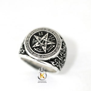 Anillo Tetragrámaton Anillo Tetragrama Plata 925 Anillo Tetragrama Griego Antiguo