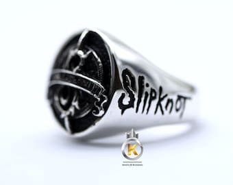 Silver Signet Ring Slipknot Heavy Metal Rock Band