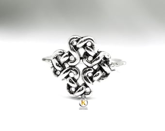 Sterling Silver Celtic Knot Clover Ring