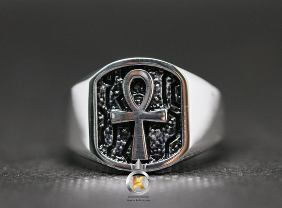 Sterling Silver Square Ankh Rings Sterling Silver Square Ankh Rings