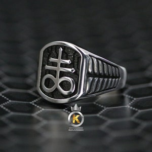 Satanischer Kreuz Ring Leviathan Kreuz Ring Silber 925 Satan Kreuz Ring