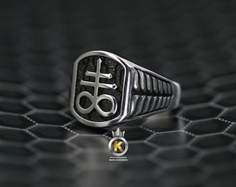 Satanic Cross Ring Leviathan Cross ring Silver 925 Satan Cross Ring
