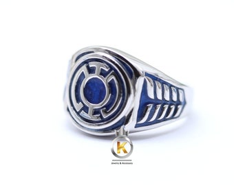 Lantern Ring Blue Lantern 925 Silver with Blue Enamel