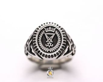 Sigil of Lucifer Ring: Celtic Sterling Silver Band