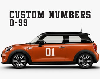 0-99 Custom Numbers - Custom Number Decals - Racing - Car Decal - Vinyl numbers - Boat - Dirt Bike - Sports Number