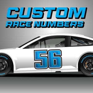 SET OF 2 Custom Race Numbers - Custom Number Decals - Racing - Car Decal - Vinyl Numbers - Custom Racing Number- Dirt Bike Racing Number