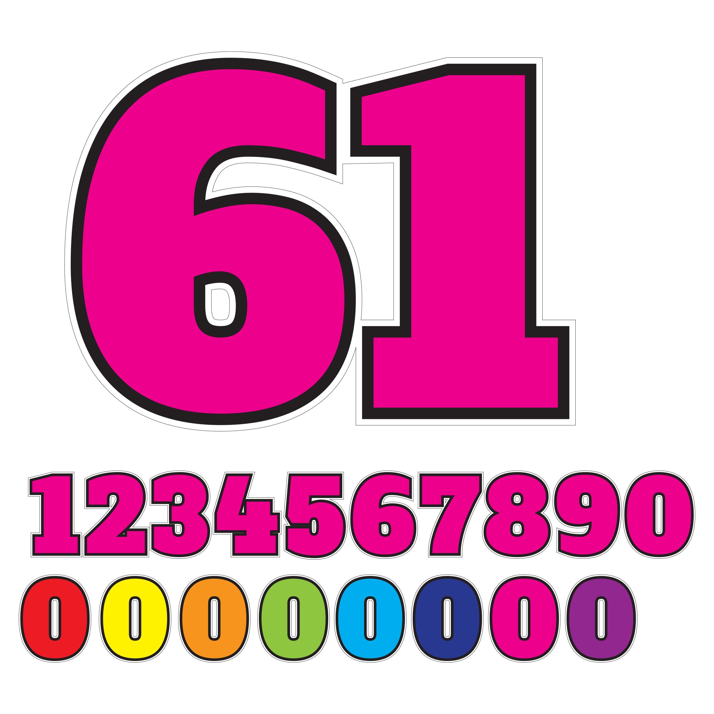 SET OF 2 Custom Race Numbers Custom Number Decals Racing Car Decal ...