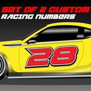 SET OF 2 Custom Race Numbers - Custom Number Decals - Racing - Car Decal - Vinyl Numbers - Custom Racing Number- Dirt Bike Racing Number