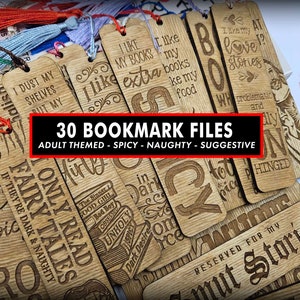30 ADULT Themed Bookmarks - File for Glowforge and Laser Cutters, Spicy Bookmarks SVG Files, Glowforge Project Idea
