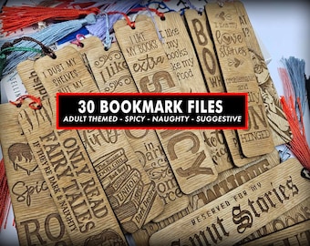 30 ADULT Themed Bookmarks - File for Glowforge and Laser Cutters, Spicy Bookmarks SVG Files, Glowforge Project Idea