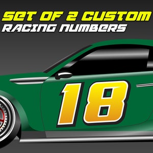 SET OF 2 Custom Race Numbers - Custom Number Decals - Racing - Car Decal - Vinyl Numbers - Custom Racing Number- Dirt Bike Racing Number