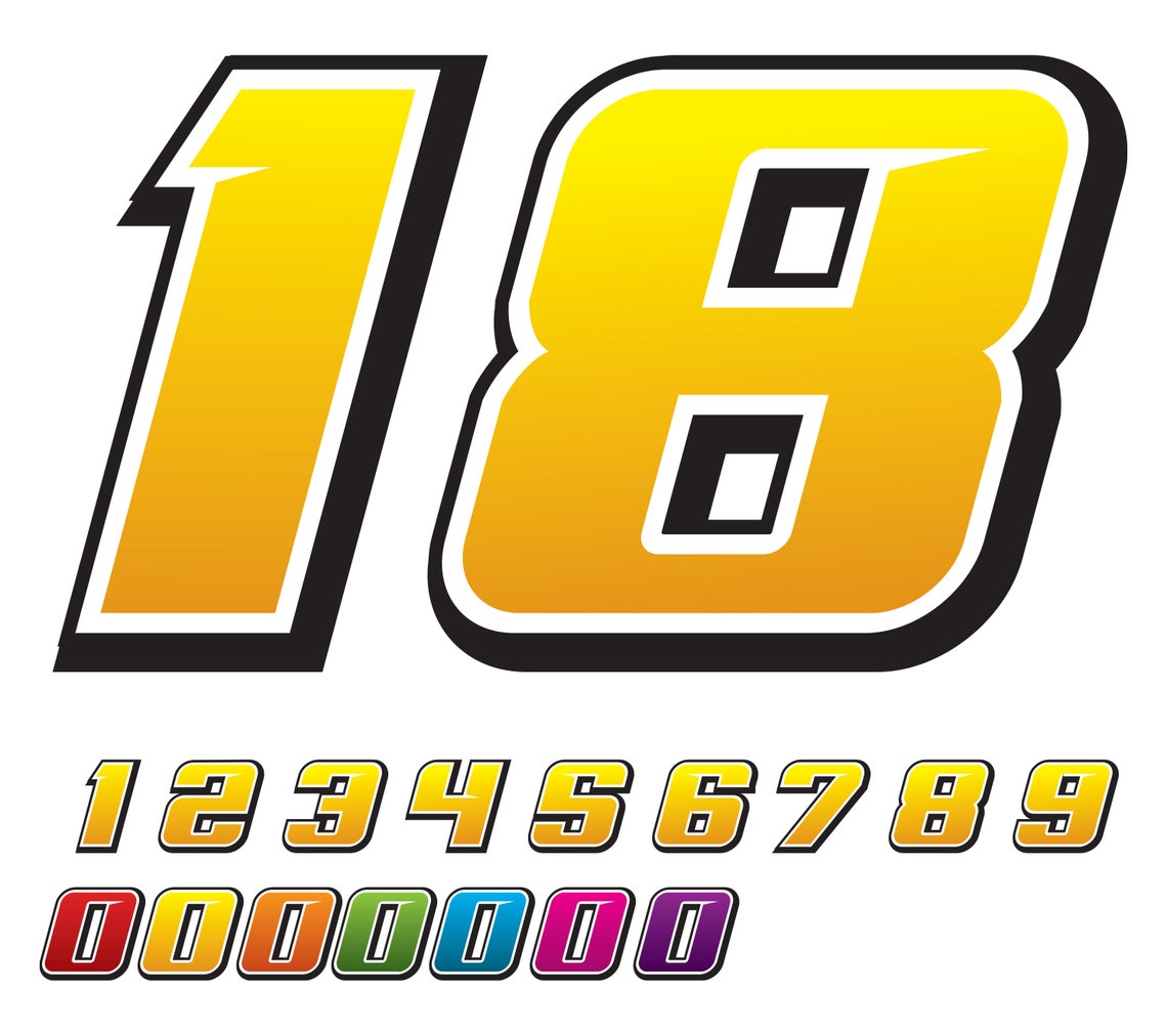 SET OF 2 Custom Race Numbers - Custom Number Decals - Racing - Car ...