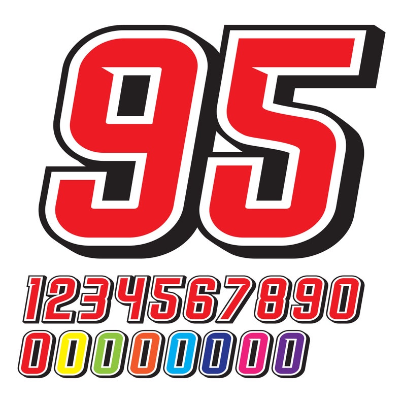 SET OF 2 Custom Race Numbers Custom Number Decals Racing Car Decal ...