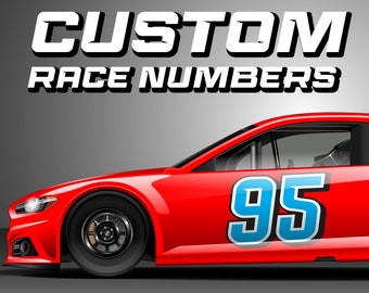SET OF 2 Custom Race Numbers - Custom Number Decals - Racing - Car Decal - Vinyl Numbers - Custom Racing Number- Dirt Bike Racing Number