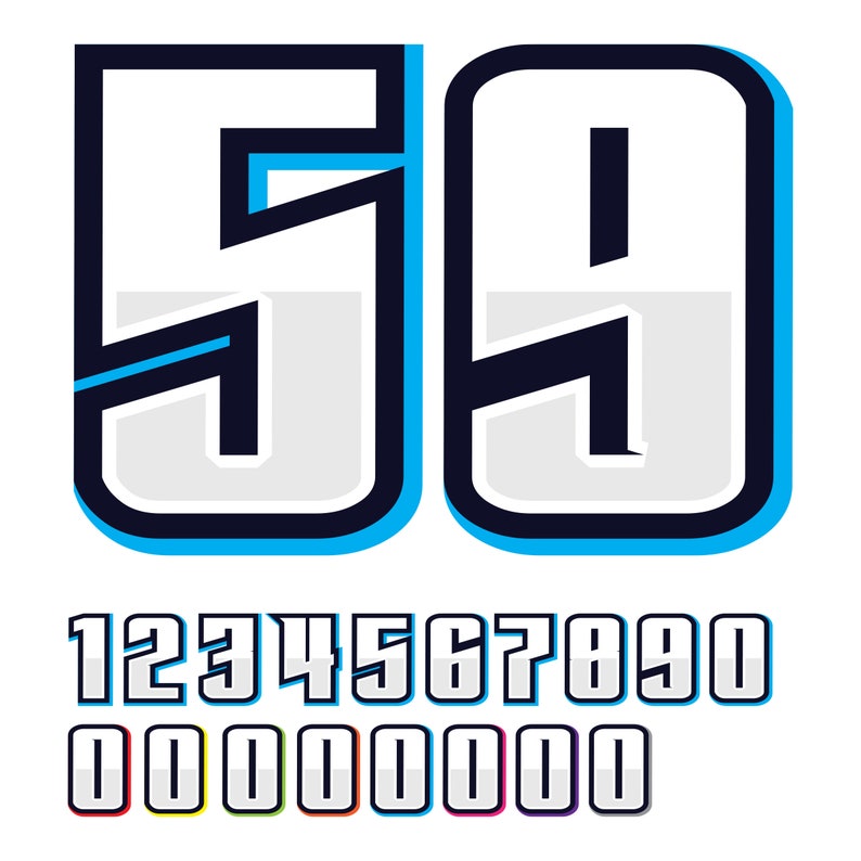 SET OF 2 Custom Race Numbers Custom Number Decals Racing - Etsy