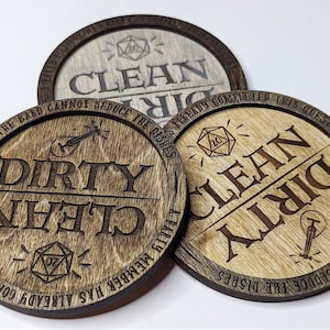 Aimant drôle de lave-vaisselle du MDN - aimant propre/sale - fichier de gravure laser - Glowforge