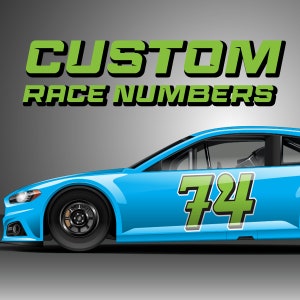 SET OF 2 Custom Race Numbers - Custom Number Decals - Racing - Car Decal - Vinyl Numbers - Classic Racing Number- Dirt Bike Racing Number