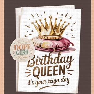 Birthday Queen Card, Happy Birthday Bestie, Best Friend Card for Her, Friendship Birthday Card, Girl Bestie Bday, Mom’s Birthday Card