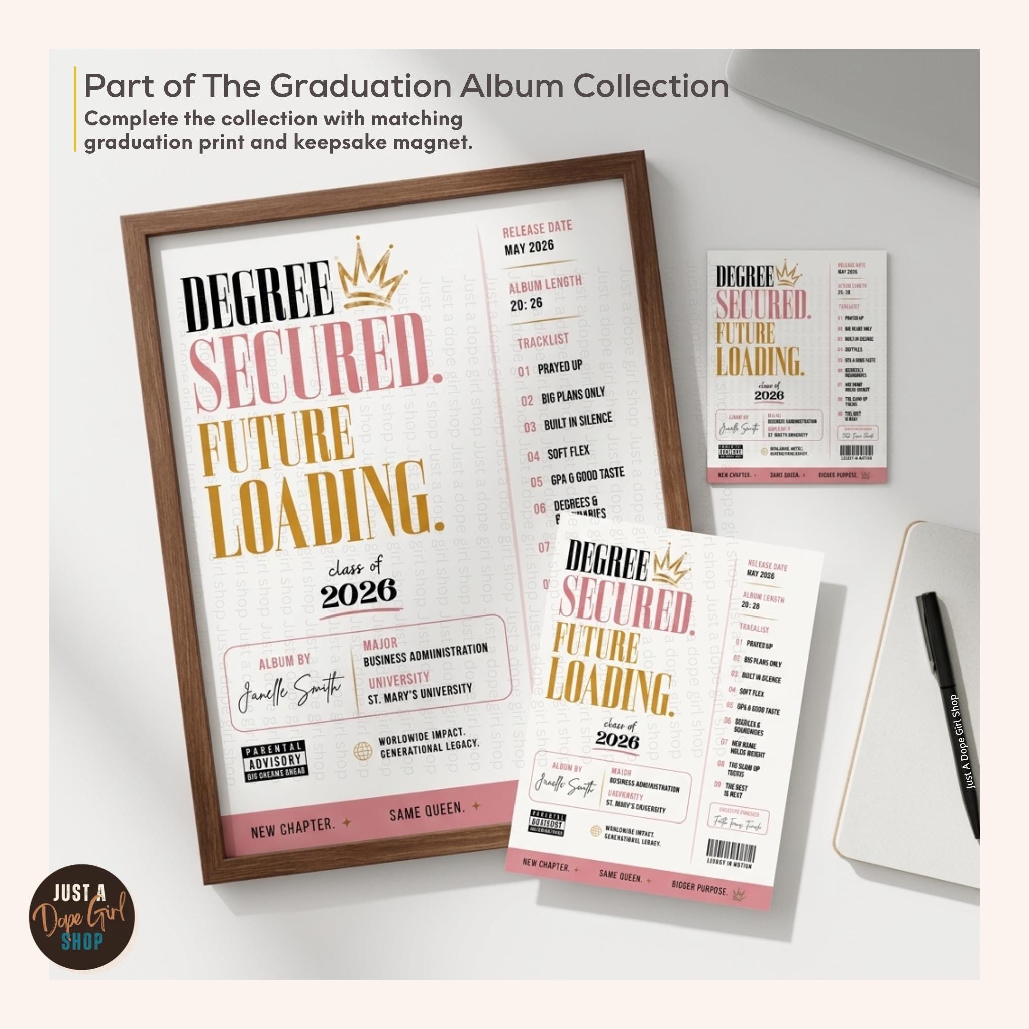 Personalized Degree Secured Graduation Card, Custom Future Loading Grad ...