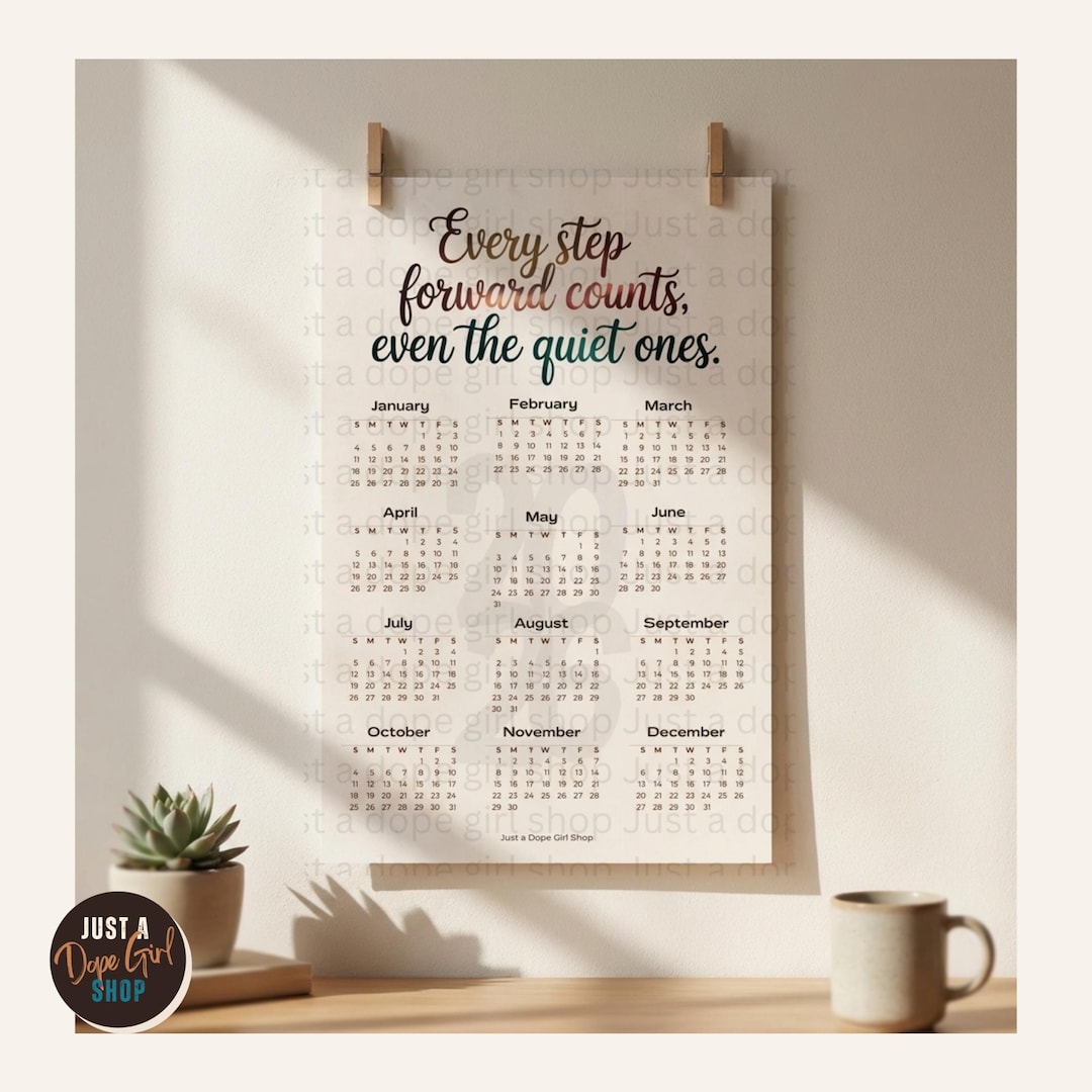 Motivational Wall Calendar 2026, Every Step Forward Counts Quote ...