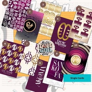 Carte de voeux Adinkra, carte symbole africain, cadeau héritage noir, carte de correspondance sagesse, papeterie afrocentrique
