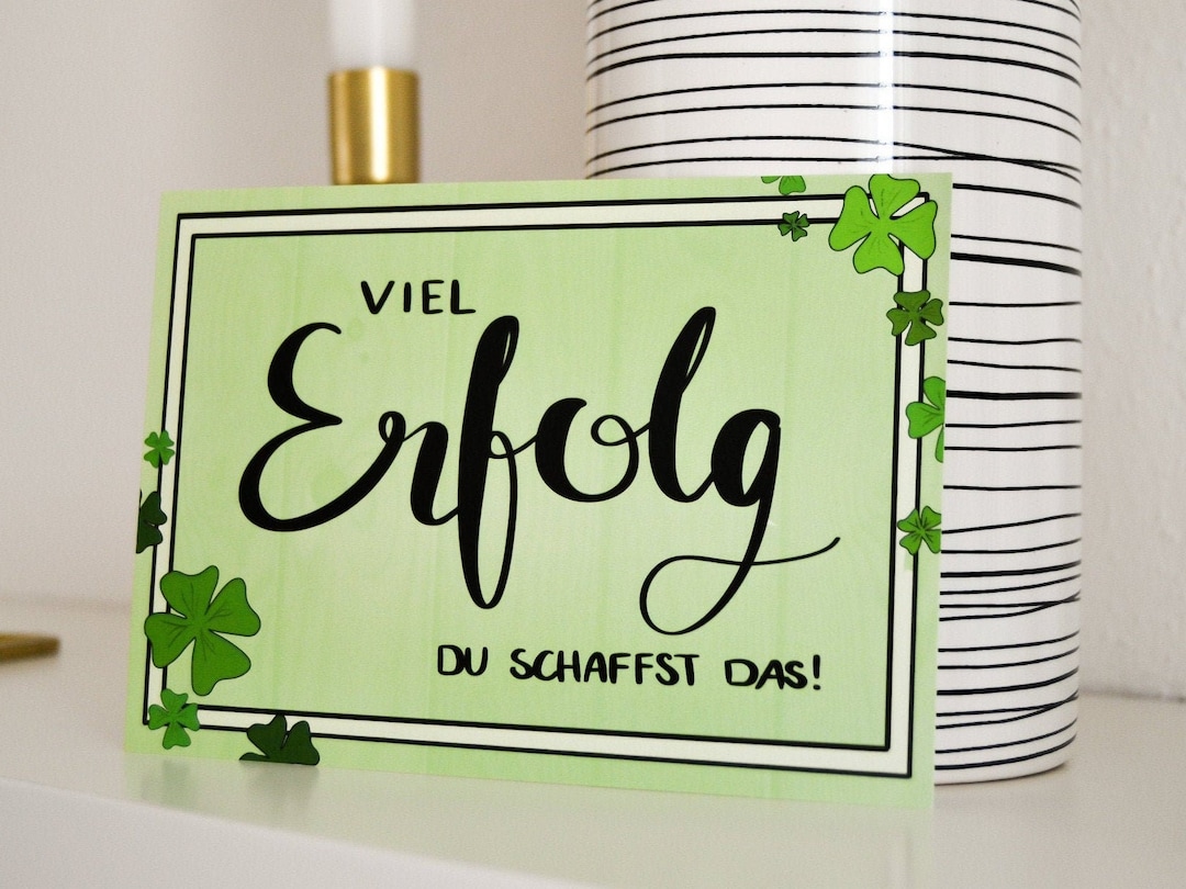 2er Set Viel Erfolg Du schaffst das Grußkarte Glückwunschkarte