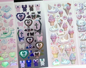 Cute Bling Bling Bunny Deco Sticker, Cute Hospital, Sweet Space, Fairy,  Seal Stickers, Card Making Decoration Stickers 