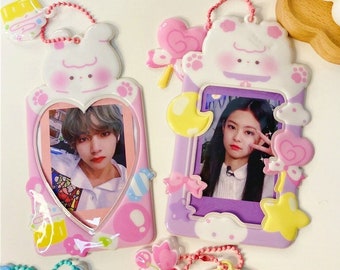 Kawaii kpop photo card holder, ID badge holder