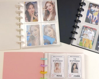 3 inch kpop Fotoalbum, 20 Blatt Nachfüllseiten RINGNOTE Foto Sammelbuch, Fotokarten Binder